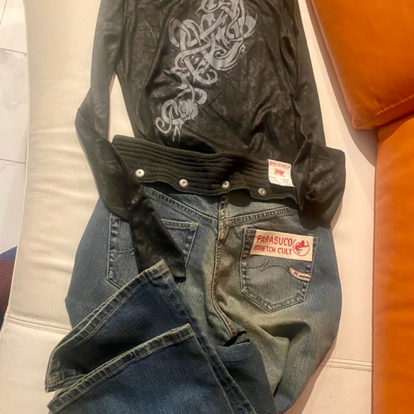 Ladies Parasuco Ergonomic Removable Belt Jeans Sz 27 - Picture 4 of 13